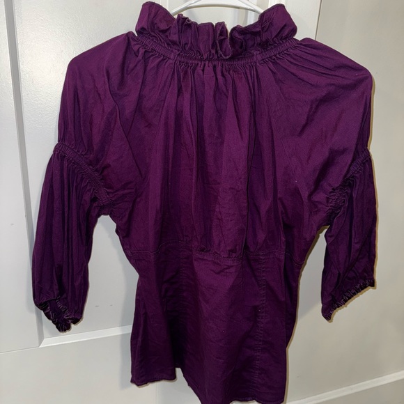 Purple Ruffled Women's Top - Picture 3 of 4